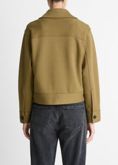 VINCE | Double-Face Cropped Jacket in Jackets - DARK OLIVE STONE