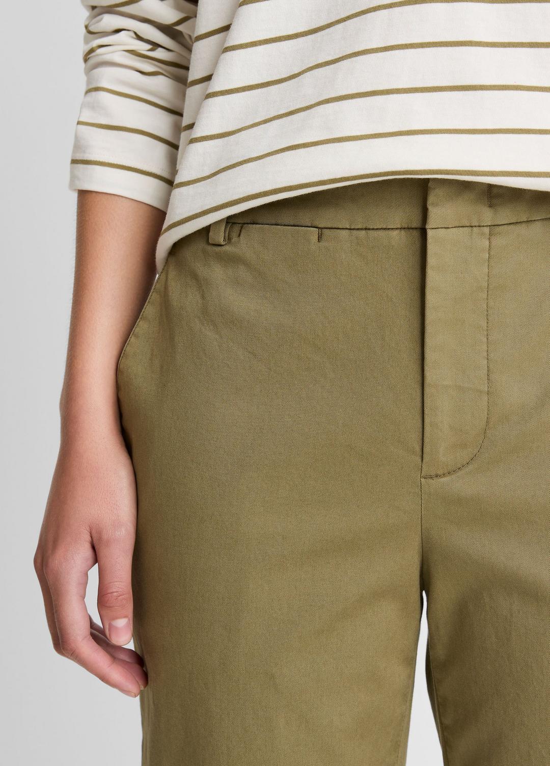 VINCE | Avery Mid-Rise Italian Stretch-Cotton Chino Pant in Trousers - OLIVE STONE