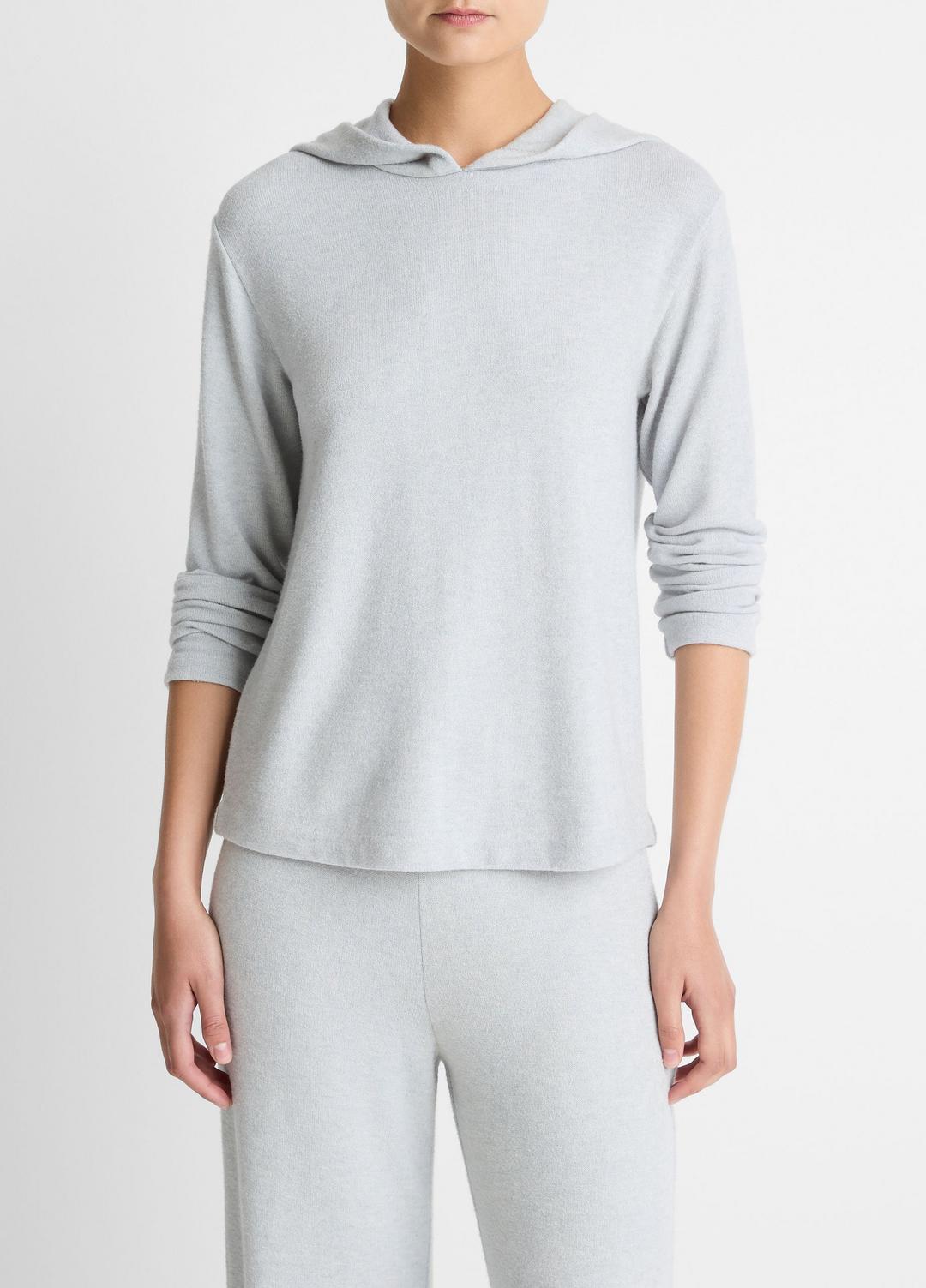 VINCE | Cozy Long-Sleeve Hoodie in Sweatshirts & Hoodies - HEATHER PALE GREY