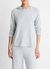 VINCE | Cozy Long-Sleeve Hoodie in Sweatshirts & Hoodies - HEATHER PALE GREY
