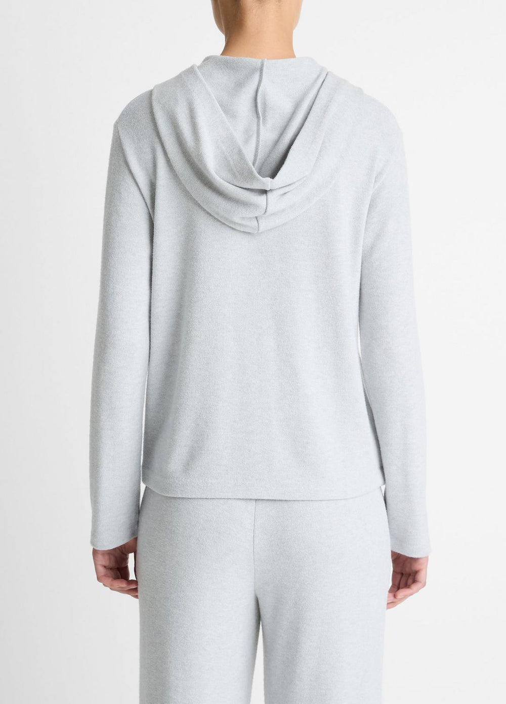 VINCE | Cozy Long-Sleeve Hoodie in Sweatshirts & Hoodies - HEATHER PALE GREY