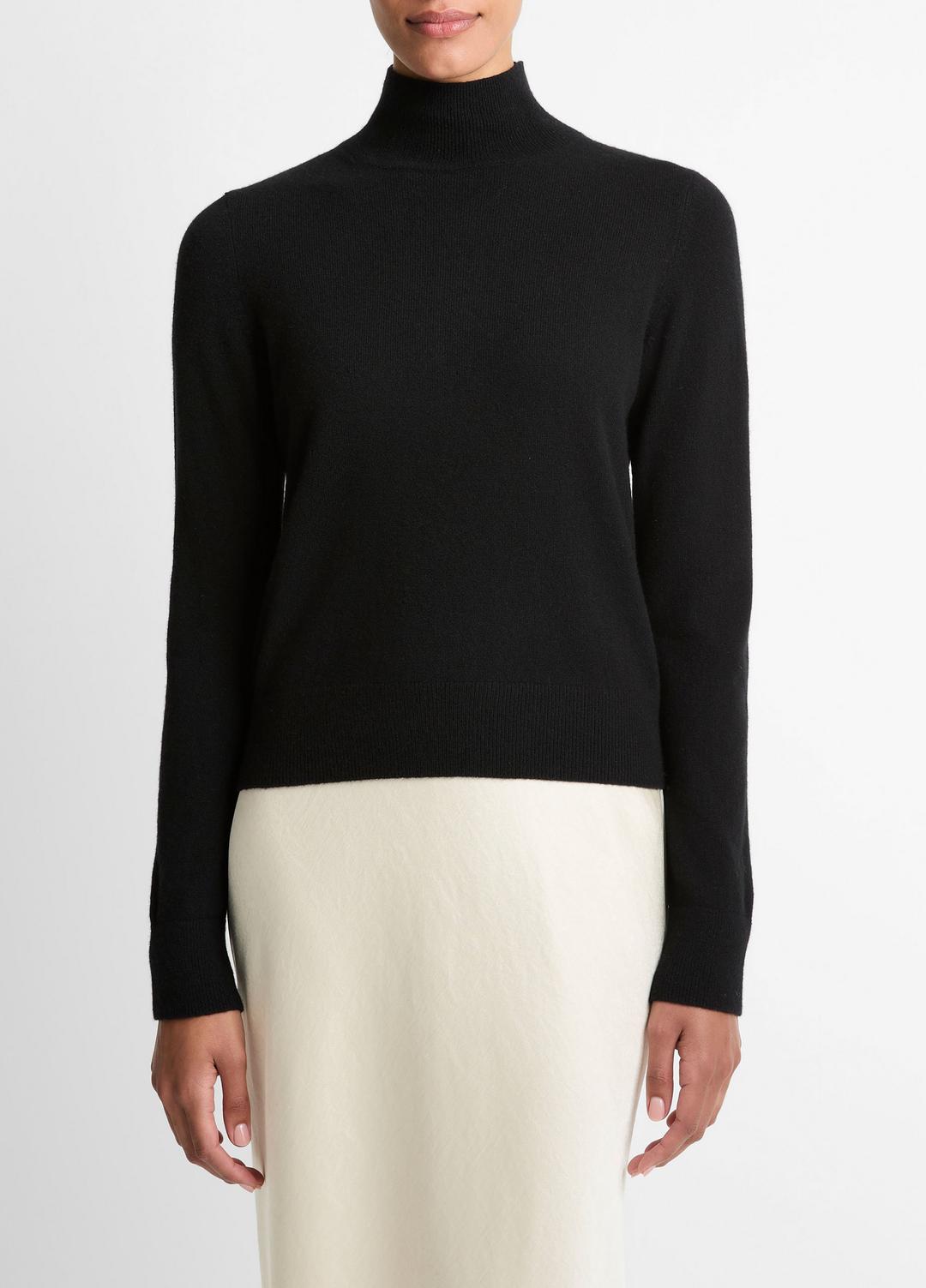 VINCE | Cashmere Turtleneck Sweater in Turtleneck - BLACK