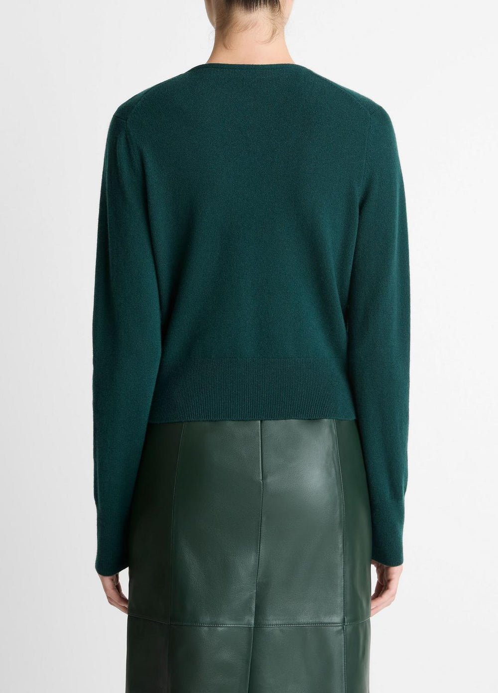 VINCE | Satin-Trim Wool & Cashmere-Blend Cardigan in Cardigans - JUNIPER