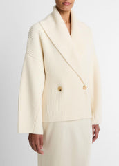 VINCE | Wool-Blend Draped Sweater Coat in Sweaters - OFF WHITE