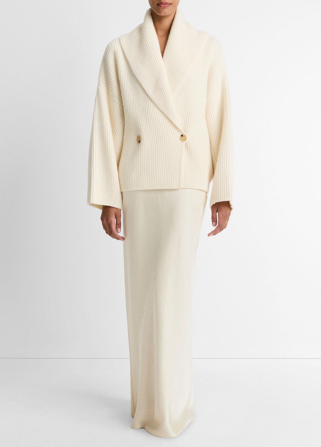 VINCE | Wool-Blend Draped Sweater Coat in Sweaters - OFF WHITE