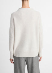 VINCE | Plush Cashmere Funnel-Neck Sweater in Turtleneck - HEATHER PLATINUM