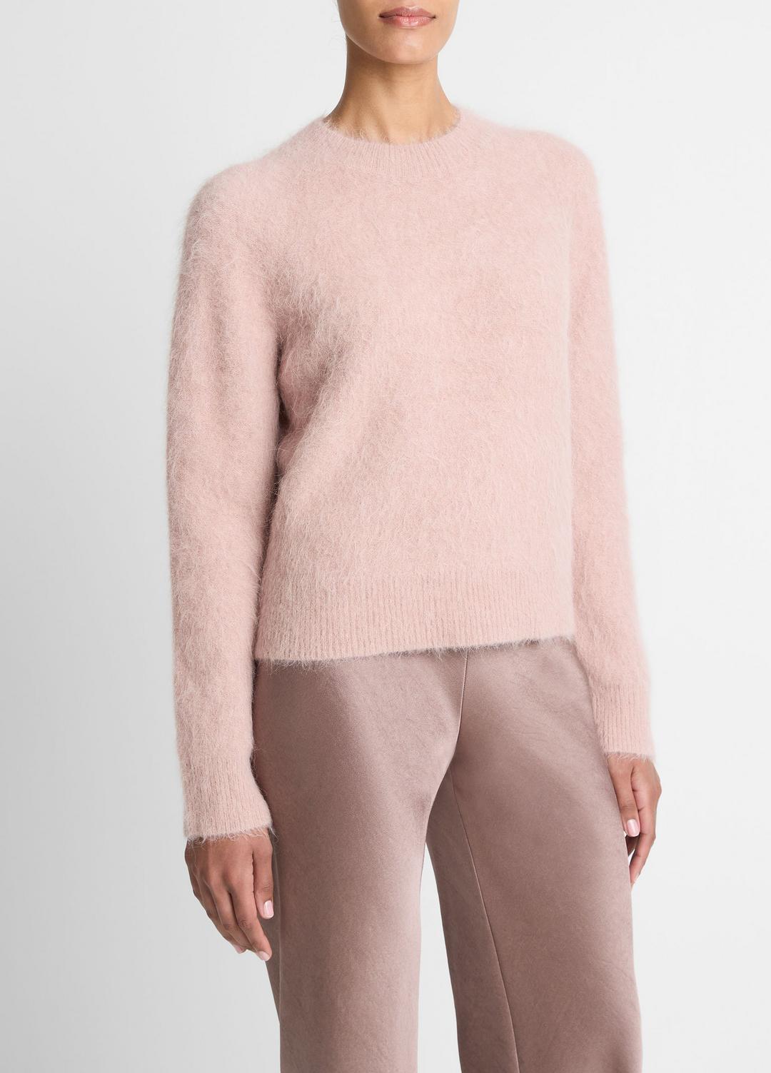 VINCE | Brushed Alpaca-Blend Crew Neck Sweater in Crew Neck - BEET ROOT