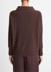 VINCE | Plush Cashmere Funnel-Neck Sweater in Turtleneck - TRUFFLE