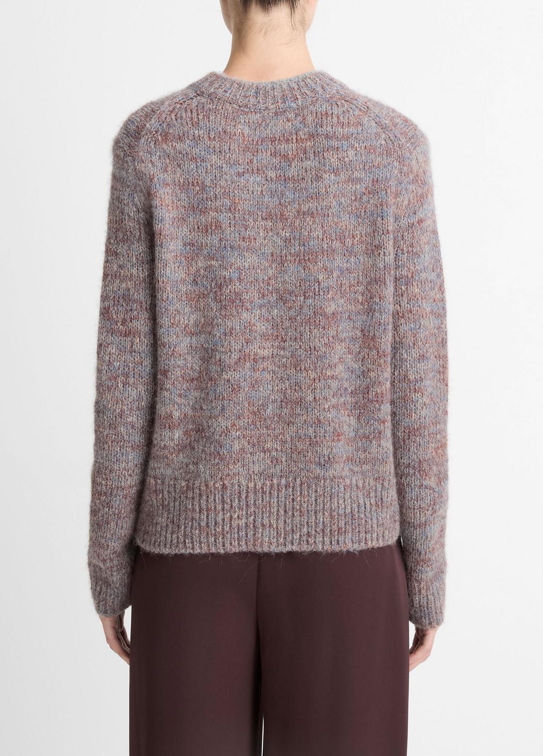 VINCE | Marled Crew Neck Sweater in Crew Neck - COGNAC COMBO