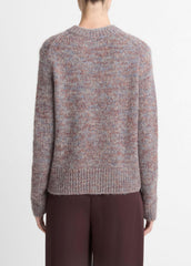 VINCE | Marled Crew Neck Sweater in Crew Neck - COGNAC COMBO