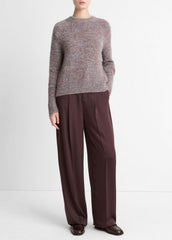 VINCE | Marled Crew Neck Sweater in Crew Neck - COGNAC COMBO