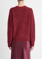 VINCE | Brushed Alpaca-Blend Crew Neck Sweater in Crew Neck - ROSE WINE