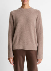 VINCE | Plush Cashmere Crew Neck Sweater in Crew Neck - HEATHER DOE