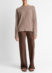 VINCE | Plush Cashmere Crew Neck Sweater in Crew Neck - HEATHER DOE