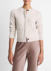 VINCE | Plush Cashmere Shrunken Cardigan in Cardigans - MARBLE