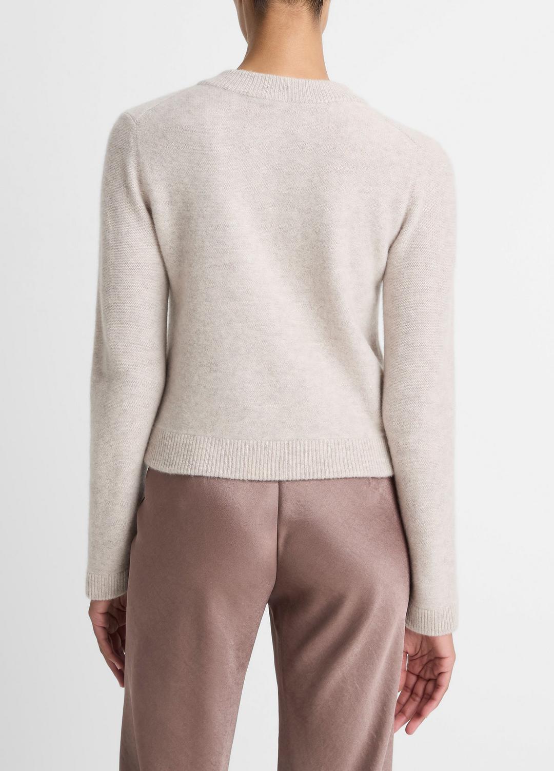 VINCE | Plush Cashmere Shrunken Cardigan in Cardigans - MARBLE