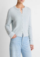 VINCE | Metallic Eyelash Cardigan in Cardigans - GLACIER
