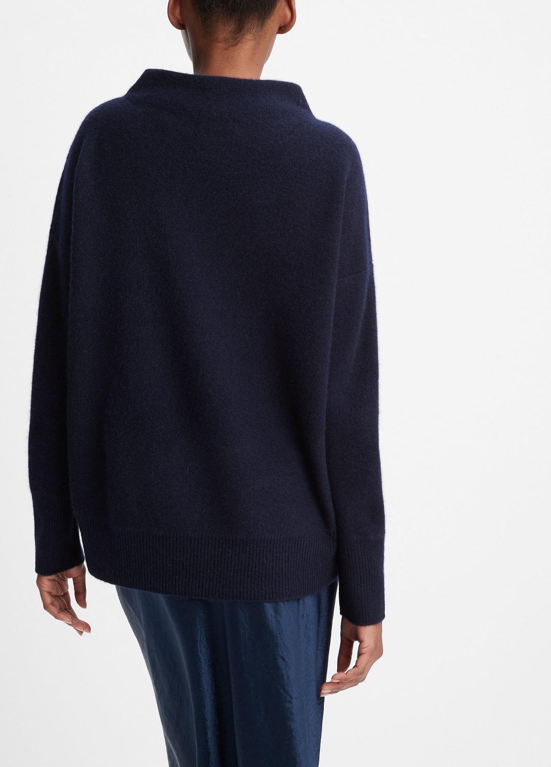 VINCE | Plush Cashmere Funnel-Neck Sweater in Turtleneck - COASTAL BLUE