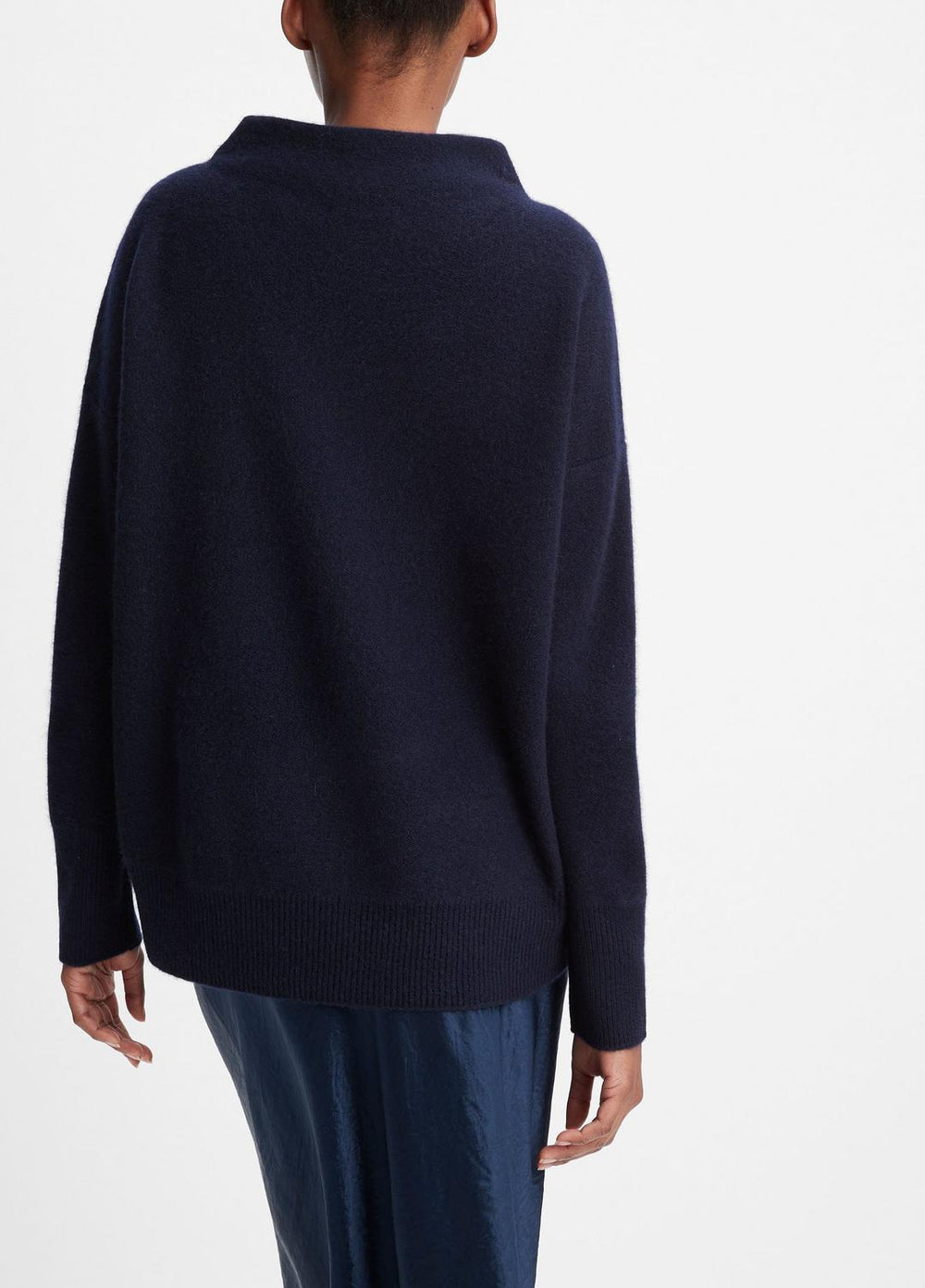 VINCE | Plush Cashmere Funnel-Neck Sweater in Turtleneck - COASTAL BLUE