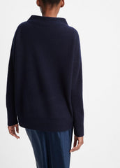 VINCE | Plush Cashmere Funnel-Neck Sweater in Turtleneck - COASTAL BLUE