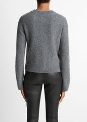 VINCE | Plush Cashmere Shrunken Cardigan in Cardigans - HEATHER GRAPHITE