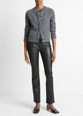 VINCE | Plush Cashmere Shrunken Cardigan in Cardigans - HEATHER GRAPHITE