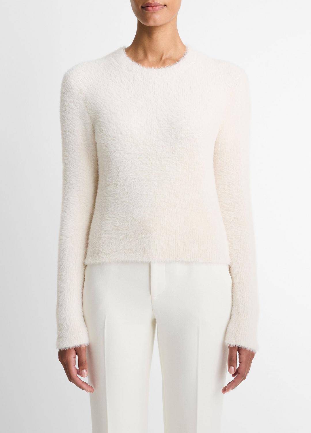 VINCE | Eyelash Crew Neck Sweater in Crew Neck - CHIFFON