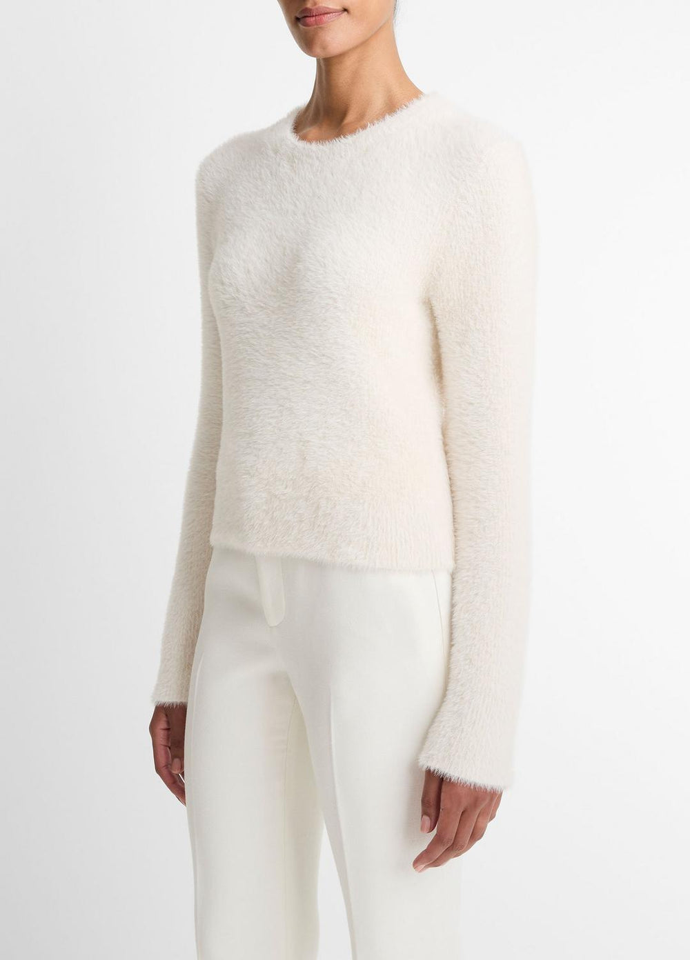 VINCE | Eyelash Crew Neck Sweater in Crew Neck - CHIFFON