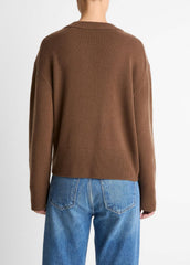 VINCE | Wool-Cashmere V-Neck Sweater in V-Neck - HAZELNUT