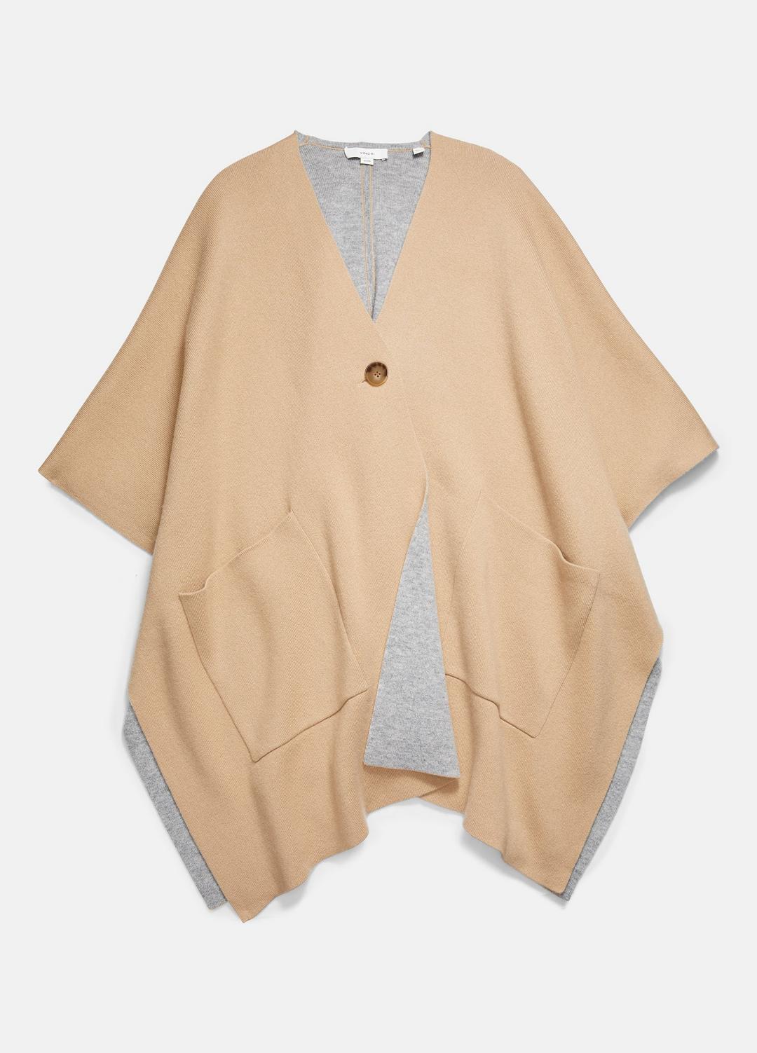 VINCE | Wool and Cashmere Double-Face Cape in Sweaters - CAMEL GREY