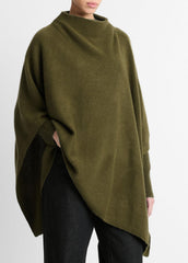 VINCE | Merino Wool-Cashmere Funnel-Neck Poncho in Accessories - HERBA