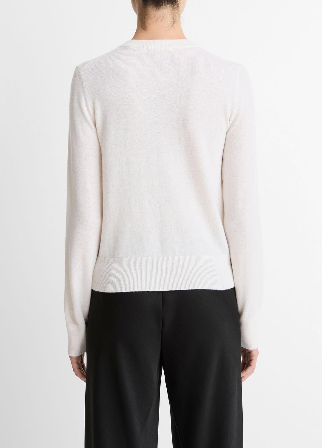 VINCE | Cashmere Crew Neck Sweater in Crew Neck - OFF WHITE