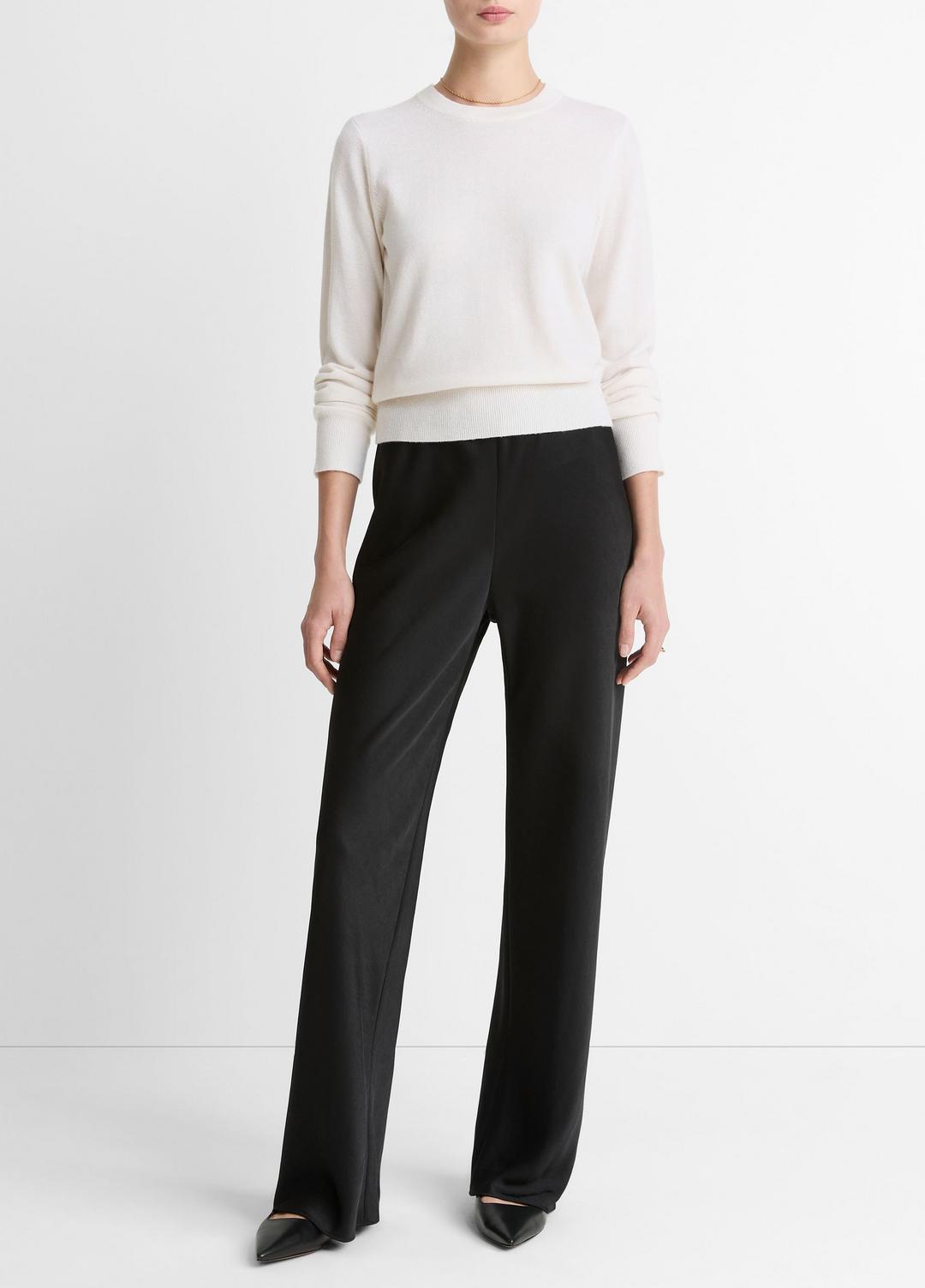 VINCE | Cashmere Crew Neck Sweater in Crew Neck - OFF WHITE