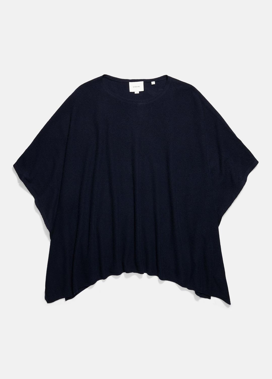 VINCE | Reverse-Jersey Cashmere Boat-Neck Poncho in Sweaters - COASTAL BLUE