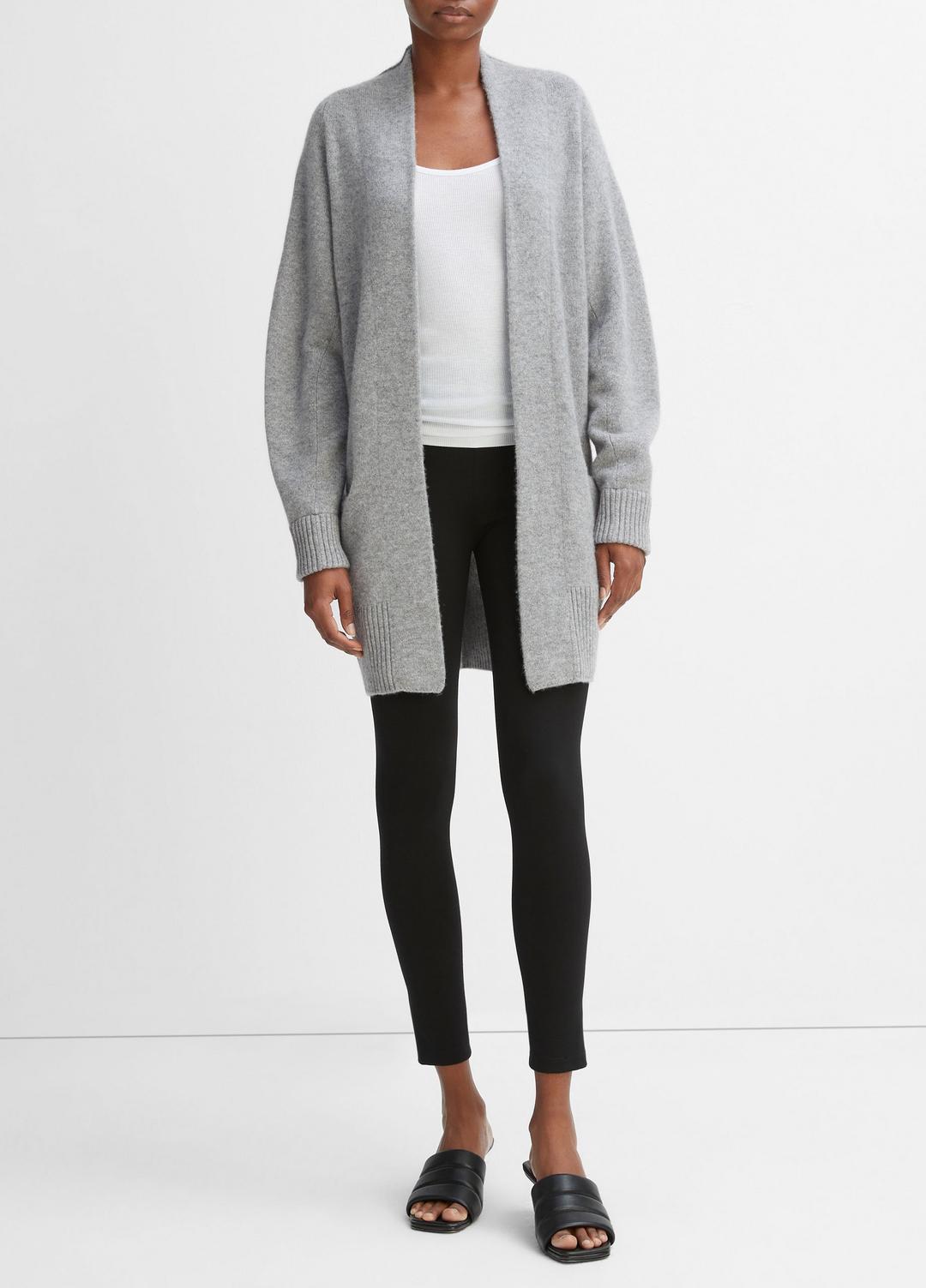 VINCE | Cashmere Open-Front Cardigan in Cardigans - MEDIUM HEATHER GREY