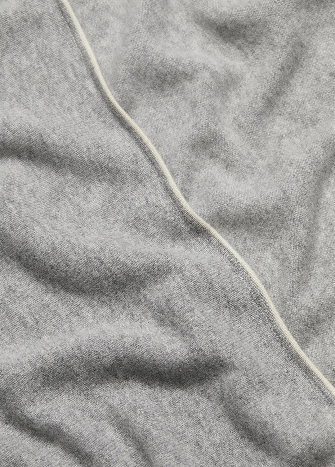 VINCE | Tipped Jersey-Knit Cashmere Cape in Sweaters - MEDIUM GREY/OFF WHITE