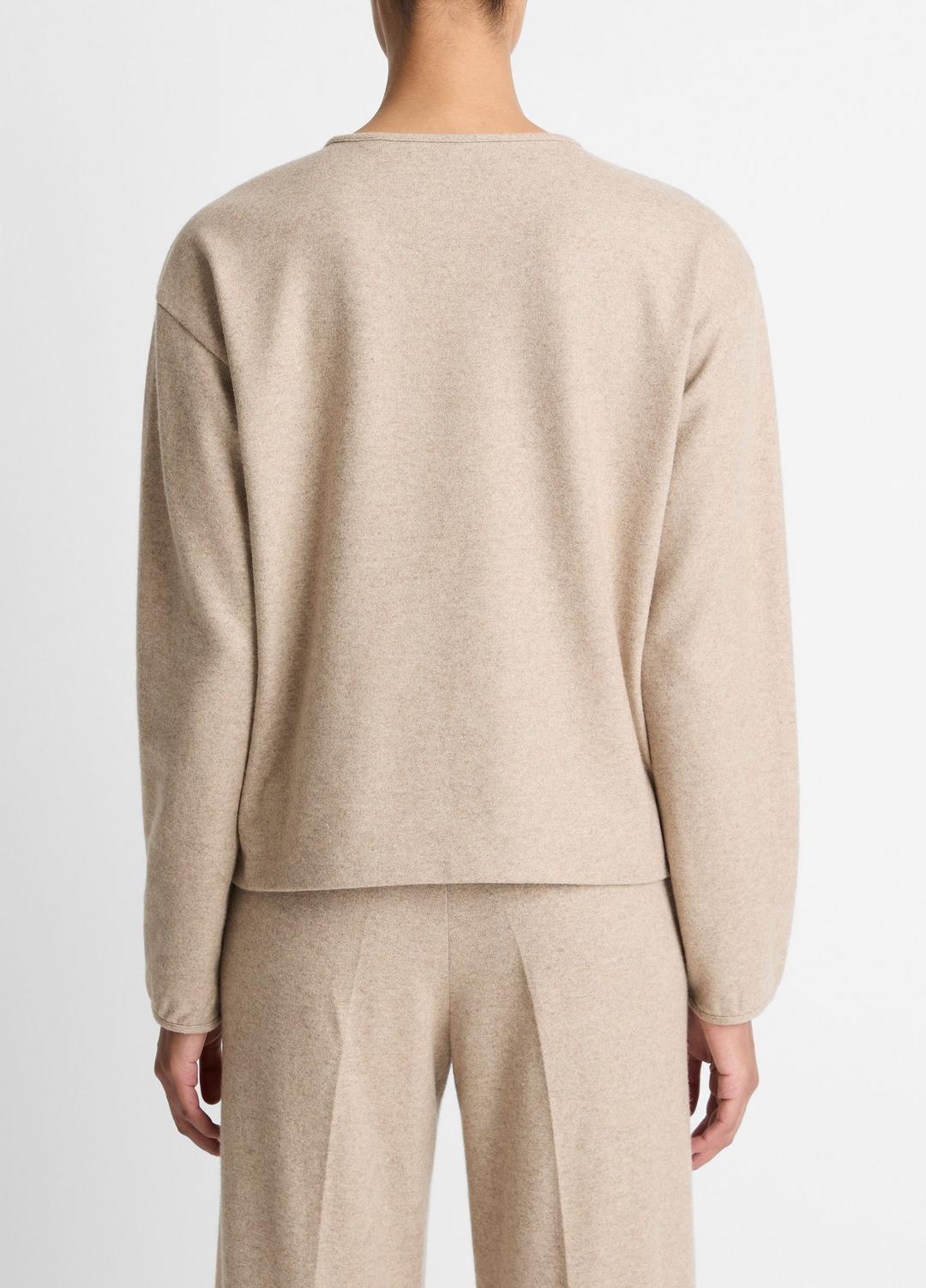 VINCE | Italian Wool-Blend Lounge Pullover in Sweatshirts & Hoodies - HEATHER MARZIPAN
