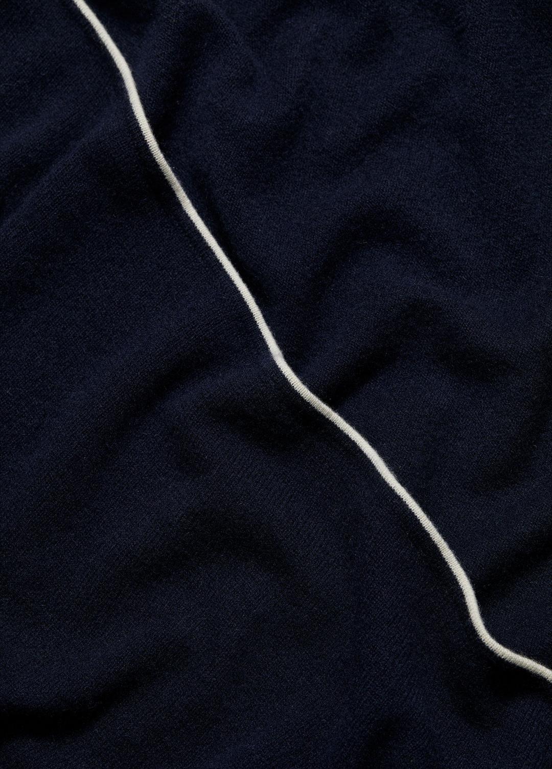 VINCE | Tipped Jersey-Knit Cashmere Cape in Sweaters - COASTAL BLUE/WHITE