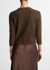 VINCE | Wool & Cashmere-Blend Pocket Cardigan in Cardigans - DARK BARK