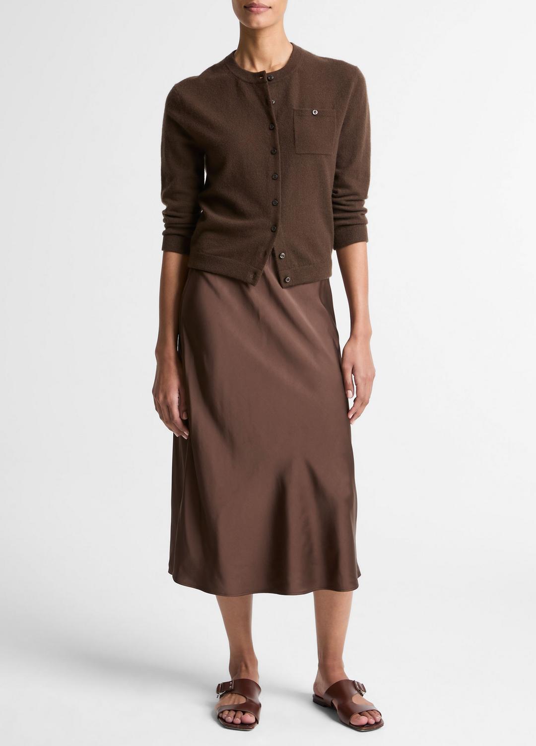 VINCE | Wool & Cashmere-Blend Pocket Cardigan in Cardigans - DARK BARK