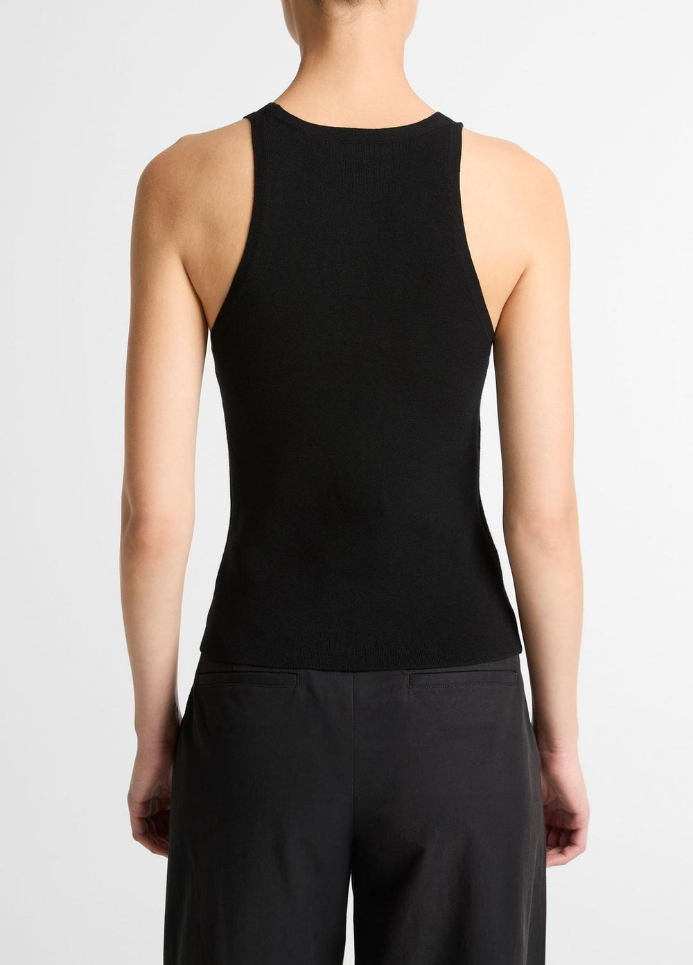 VINCE | Milano-Stitch Scoop-Neck Sweater Tank in Tank Tops - BLACK