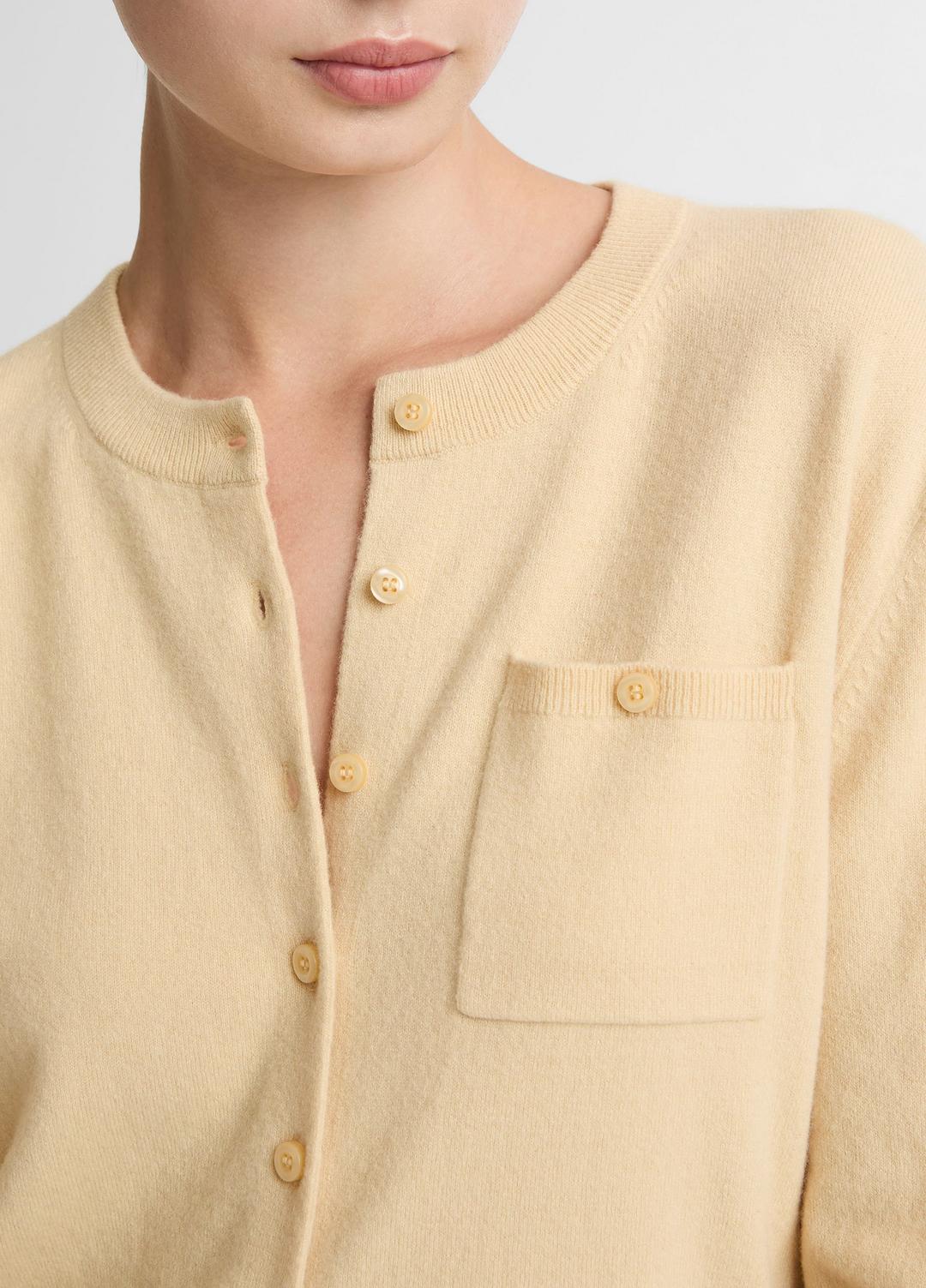 VINCE | Wool & Cashmere-Blend Pocket Cardigan in Cardigans - CHAMOMILE