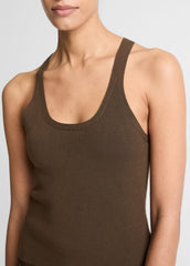 VINCE | Milano-Stitch Scoop-Neck Sweater Tank in Tank Tops - DARK BARK