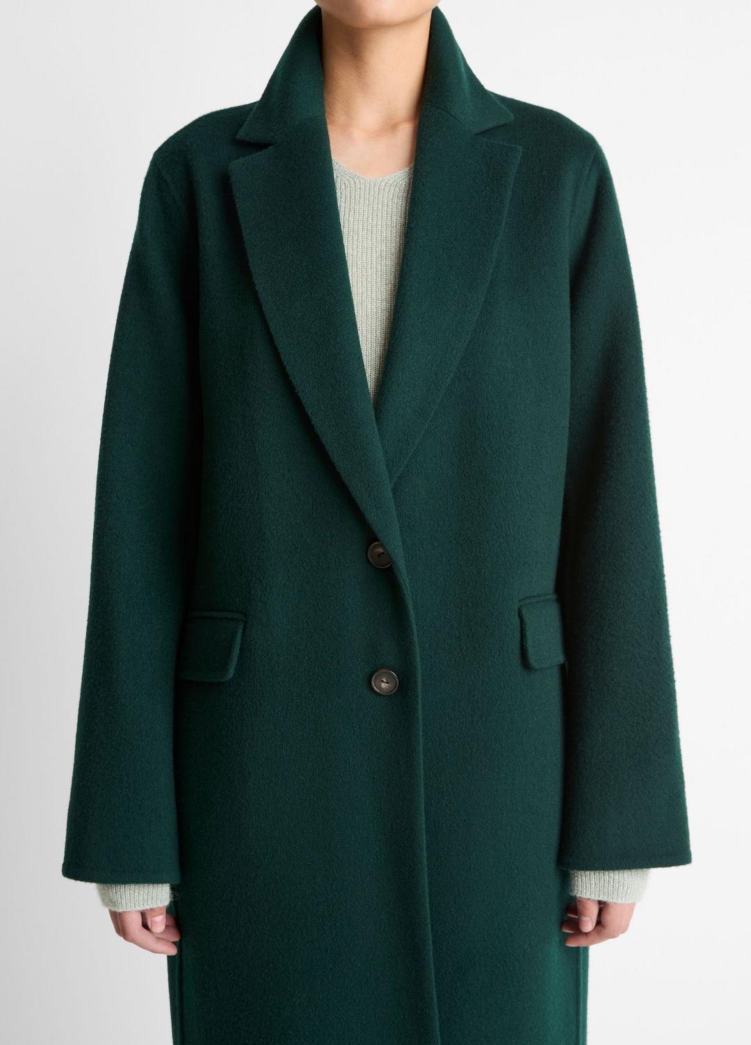 VINCE | Wool-Blend Single-Breasted Coat in Coats - JUNIPER