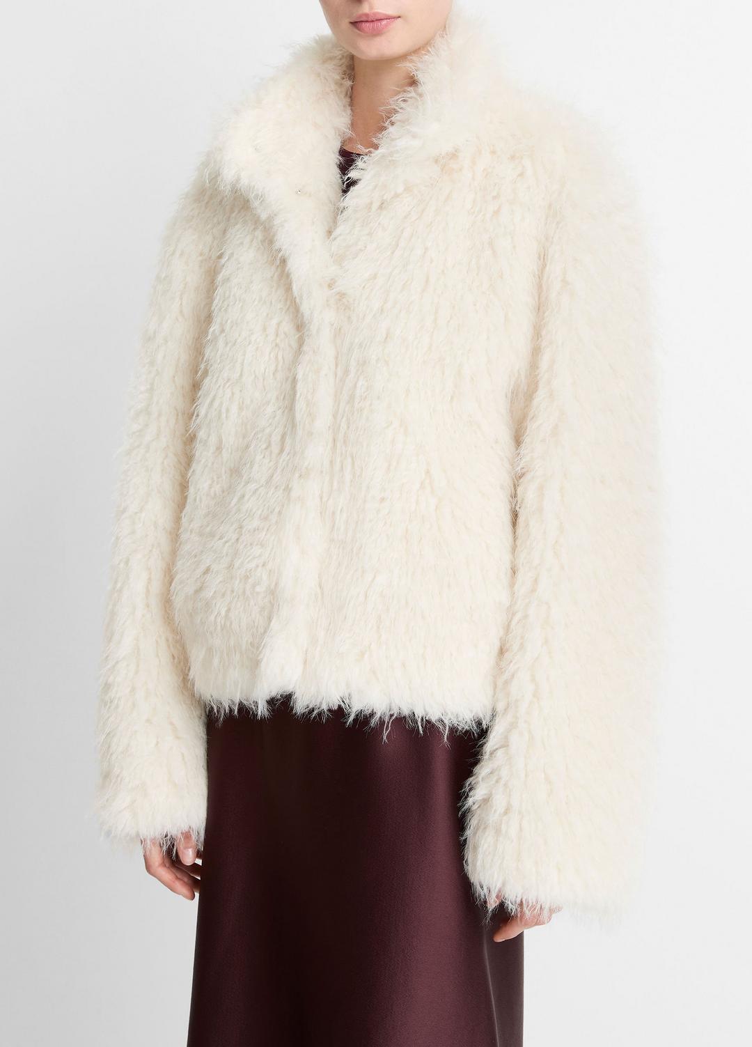 VINCE | Shaggy Faux-Fur Jacket in Jackets - LIGHT CREAM