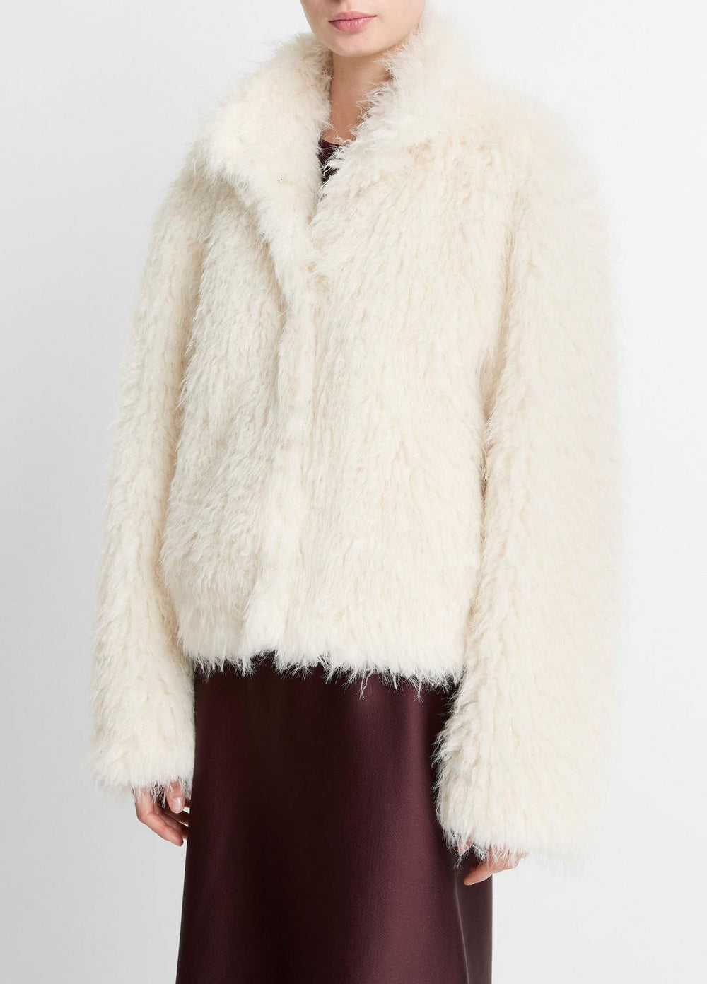 VINCE | Shaggy Faux-Fur Jacket in Jackets - LIGHT CREAM