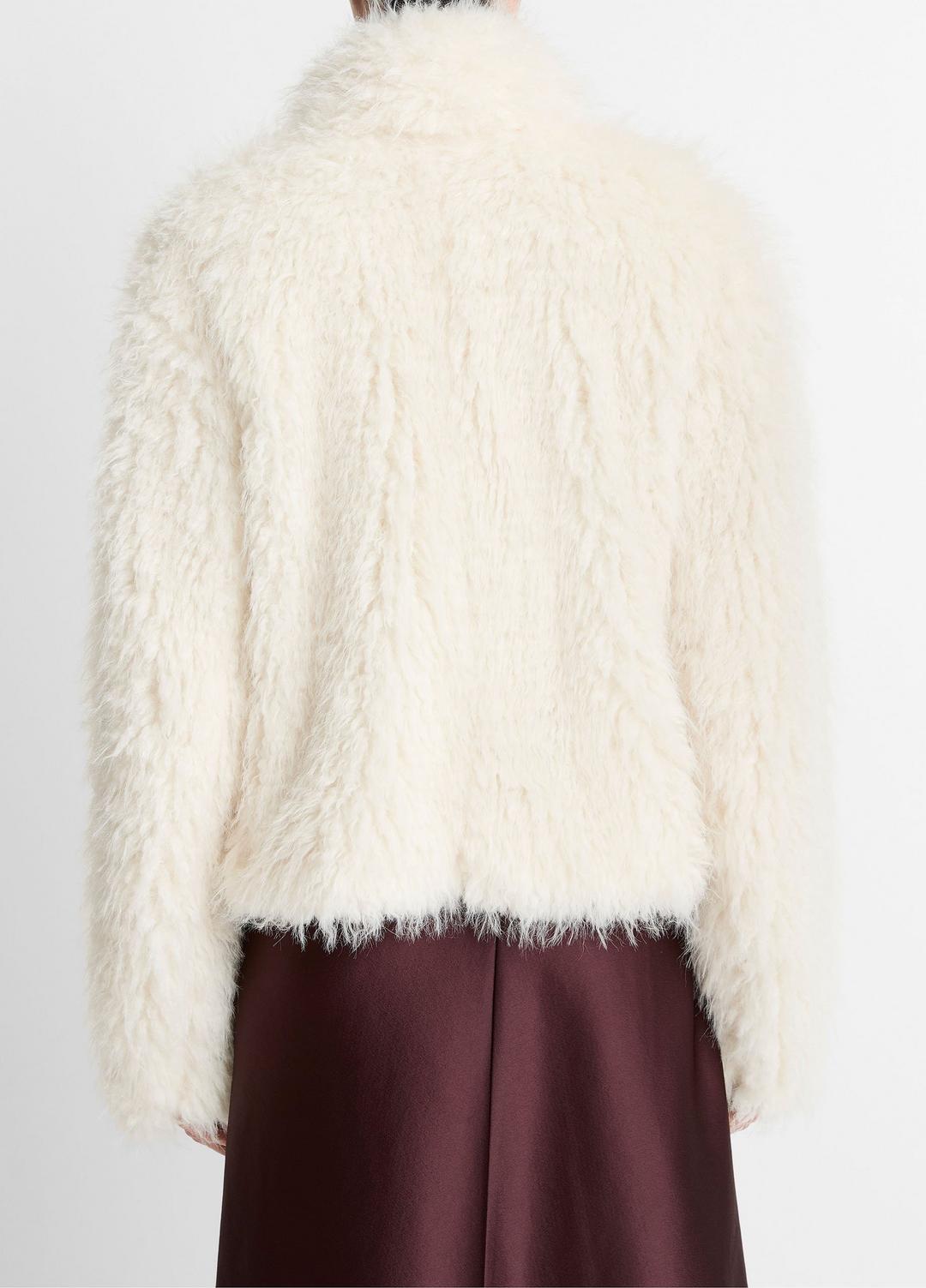 VINCE | Shaggy Faux-Fur Jacket in Jackets - LIGHT CREAM