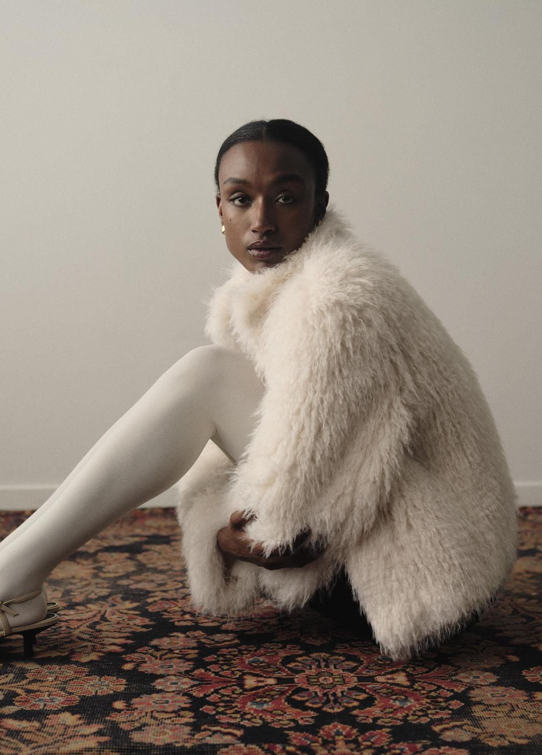 VINCE | Shaggy Faux-Fur Jacket in Jackets - LIGHT CREAM