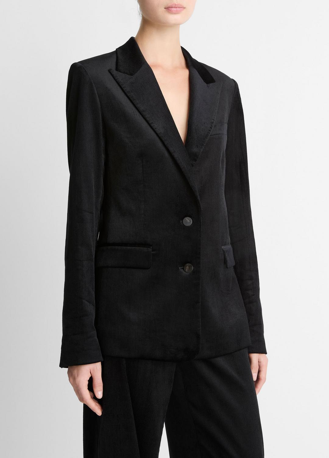 VINCE | Italian Velvet Blazer in Blazers - BLACK