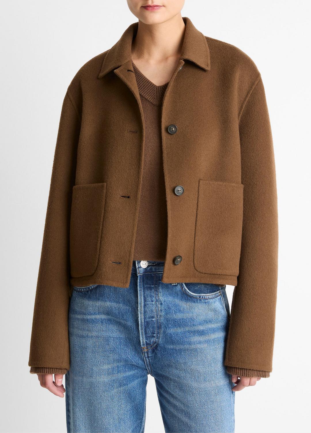 VINCE | Wool & Cashmere-Blend Short Jacket in Jackets - HAZELNUT